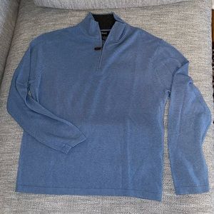 The Cashmere Project - Henry - Light Blue Cashmere 1/4 Zip Pullover - Large